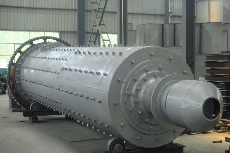 A used industrial ball mill in operation at a mining site