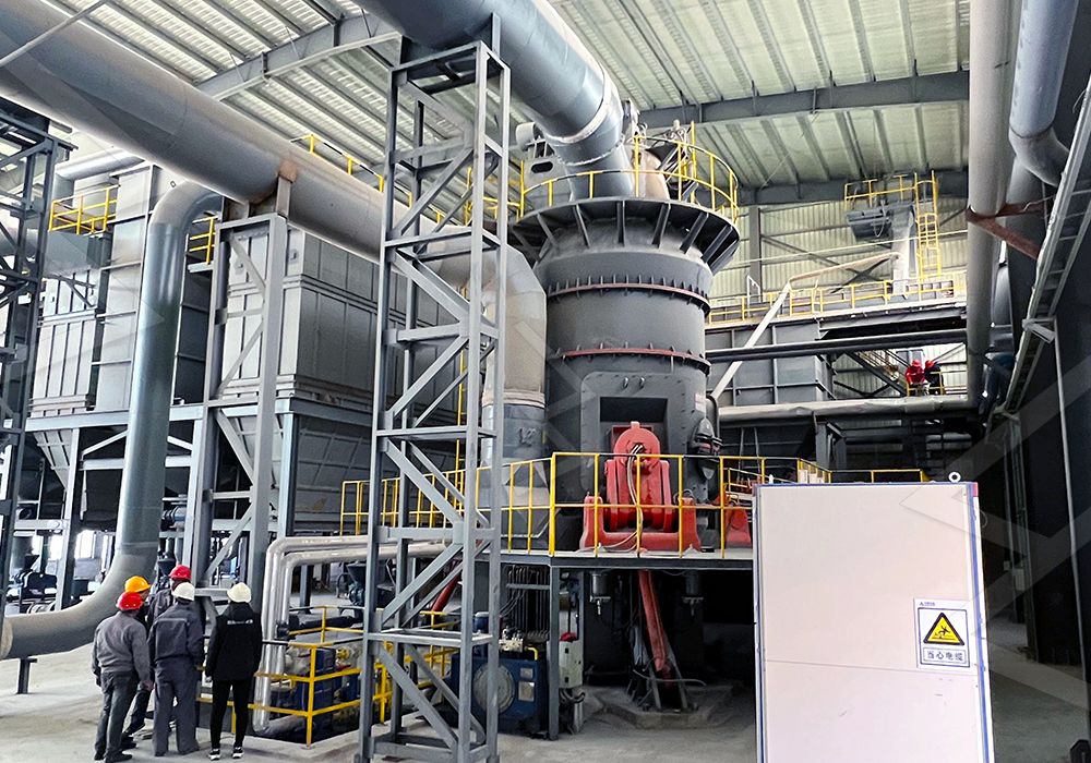 A used vertical roller mill in a warehouse setting
