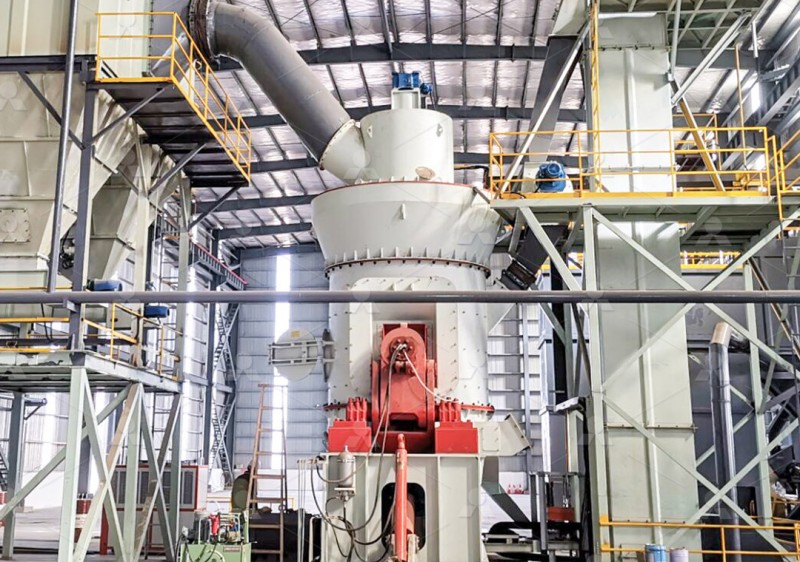 Industrial coal grinding mill in cement production facility