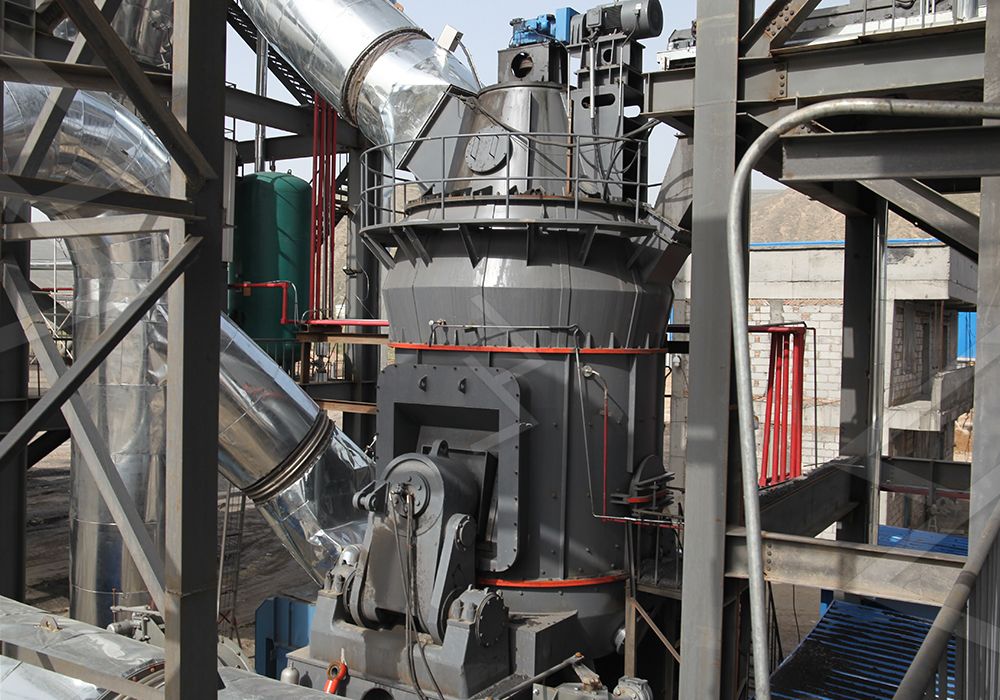 Massive vertical roller mill installation in an industrial plant