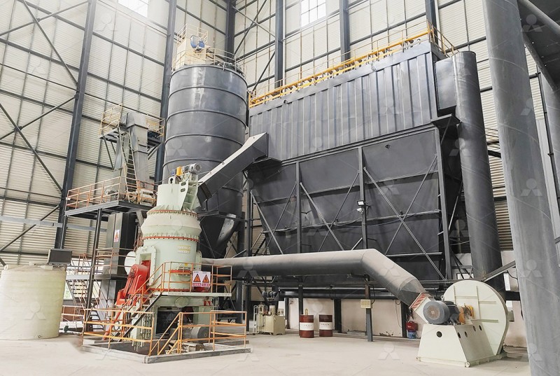 Pile of finely ground coal slag powder produced by an ultrafine grinding mill