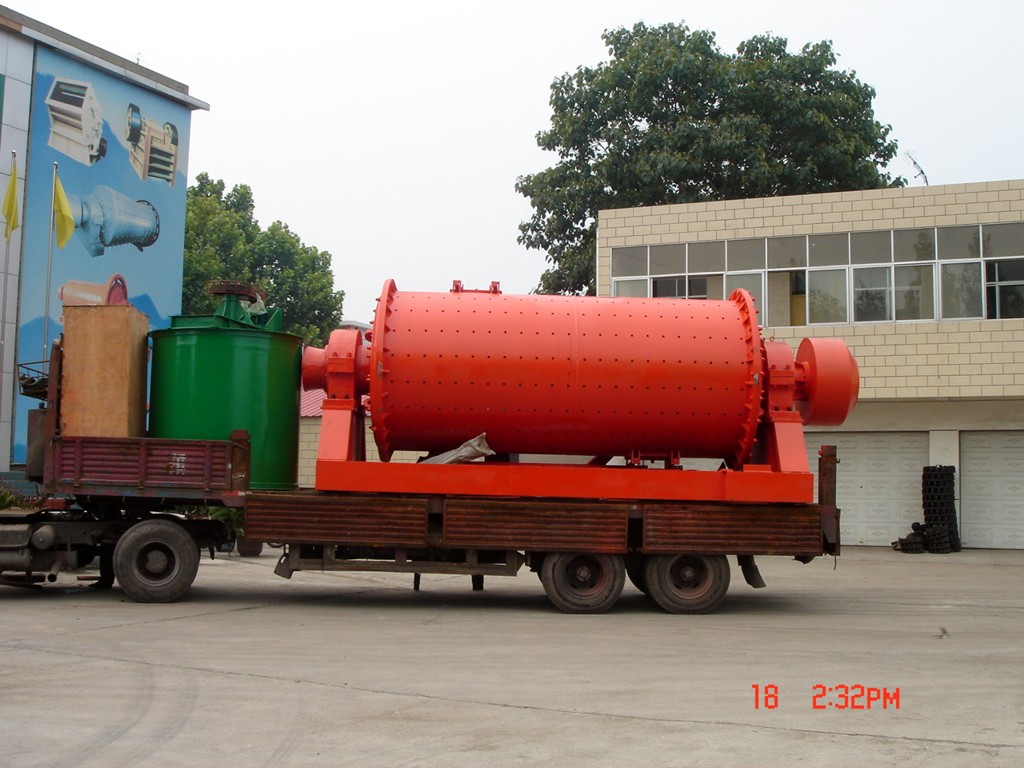 Interior view of a cement ball mill showing grinding balls and material