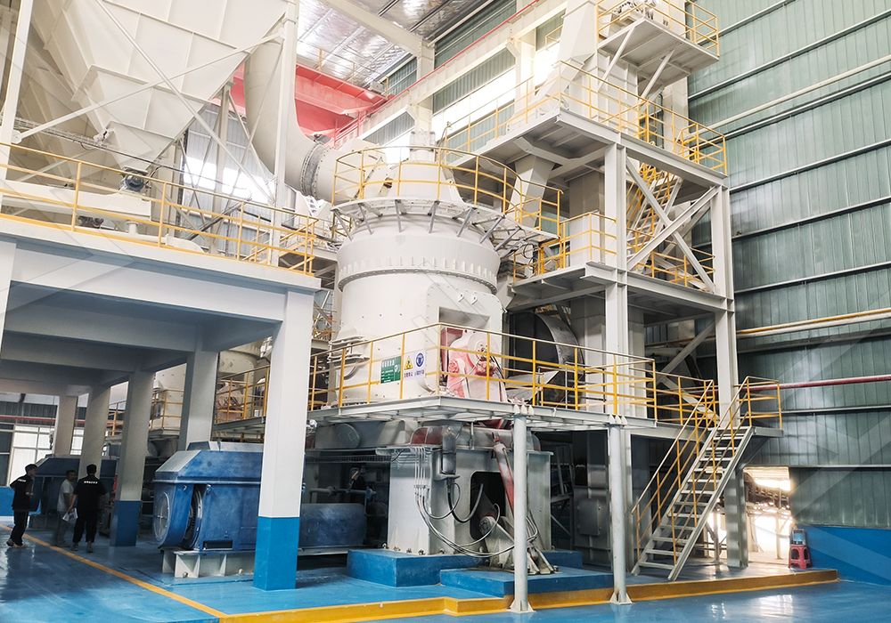Digital control panel monitoring vertical grinding mill operational parameters