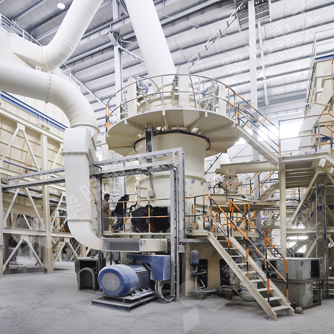 Diagram showing the internal workings of a Vertical Roller Mill processing material.