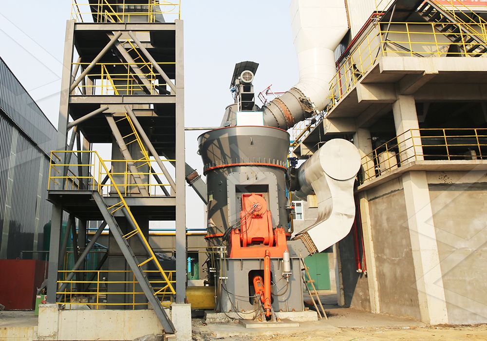 Complete LUM Ultrafine Vertical Grinding Mill setup for brucite, including feeder, main mill, and cyclone collector