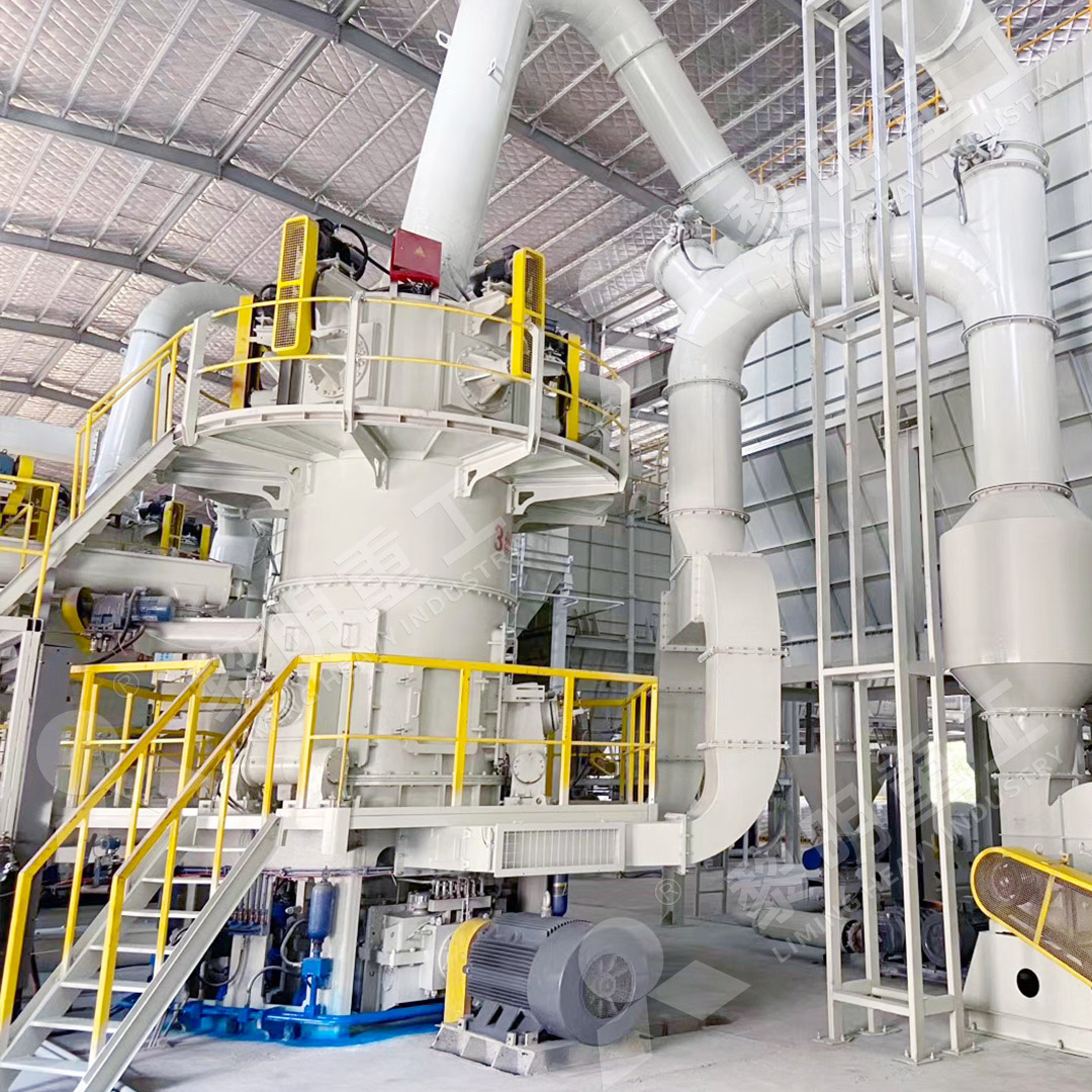 Internal view of LUM Ultrafine Vertical Grinding Mill showing grinding roller and millstone