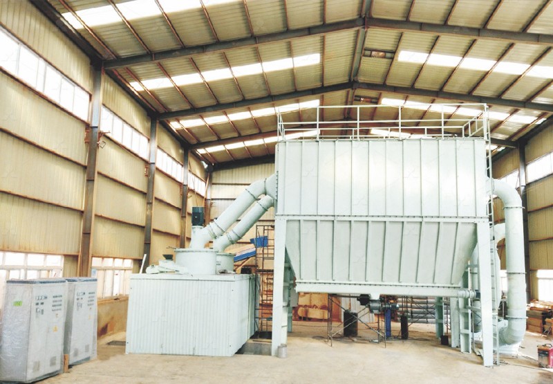 The MW Ultrafine Grinding Mill from LIMING in operation, showing its dust-free and efficient grinding process.